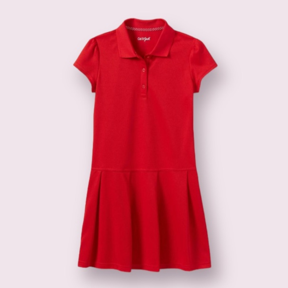 Cat & Jack Girls' Performance Uniform Tennis Dress in Red